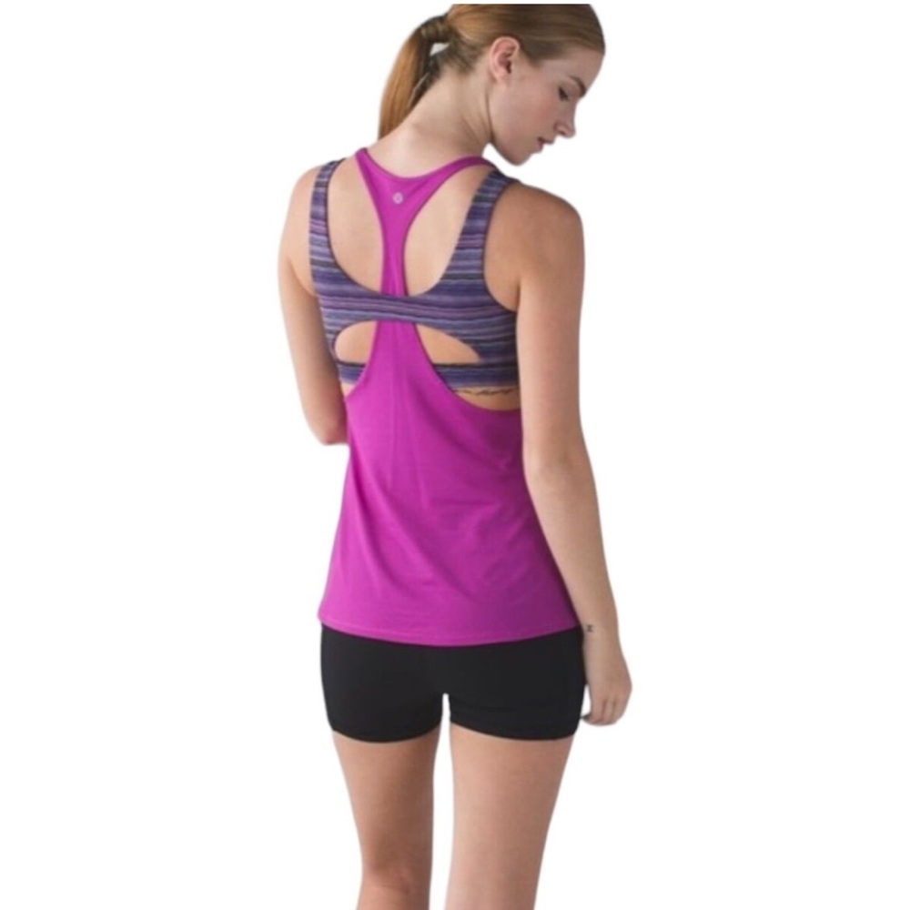 Lululemon All Sport Support Tank Top Ultraviolet size 6 Built in Sports Bra